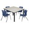 Regency Tables > Height Adjustable > Square Mobile Table & Chair Sets, 48 W, 48 L, 23-34 H, Maple TB4848PLAPCBK45NV - alternate 1